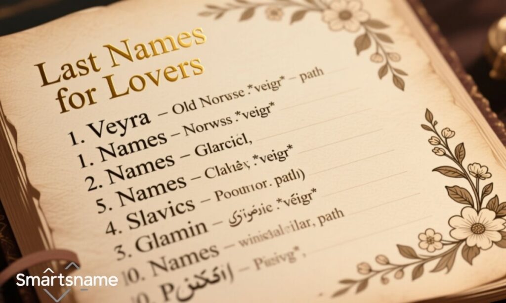 Unique Last Names for Characters in a Romance Story