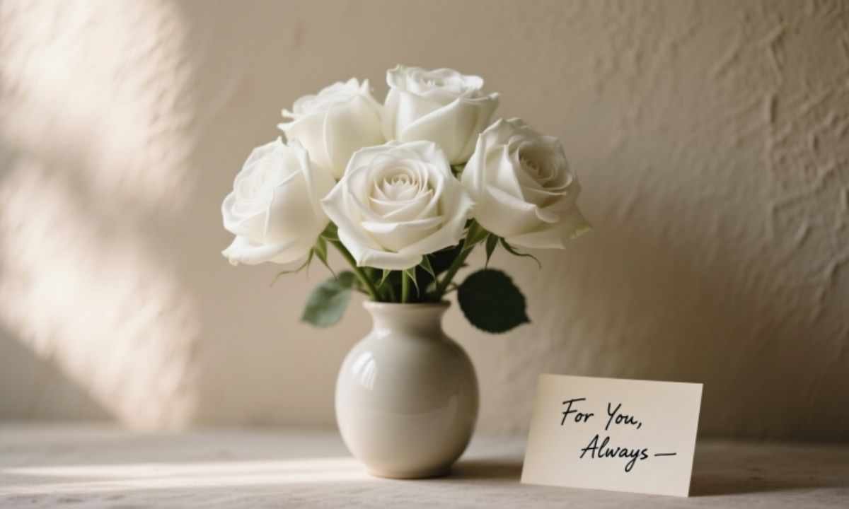 White Roses as a Sign of Innocence and Devotion