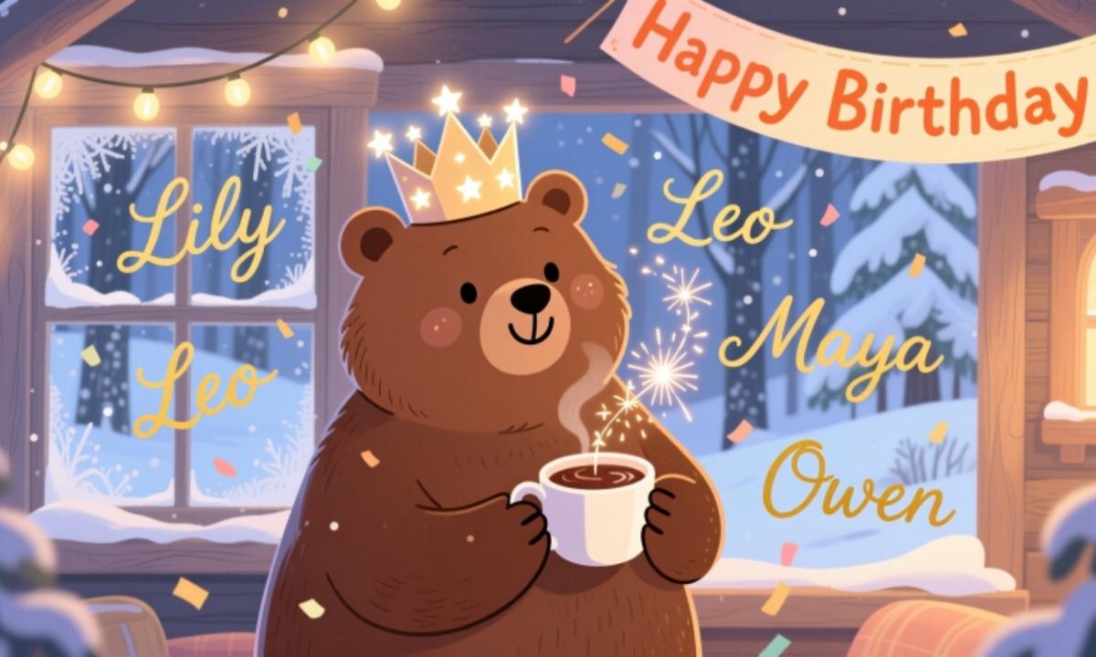 Birthday Bear Celebrating Joy in Every Name