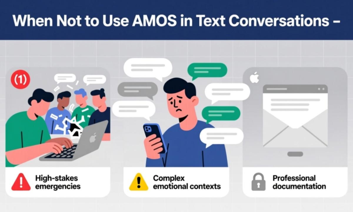 When Not to Use AMOS in Text Conversations
